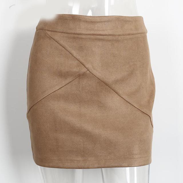 Vintage Leather Suede Pencil Skirt